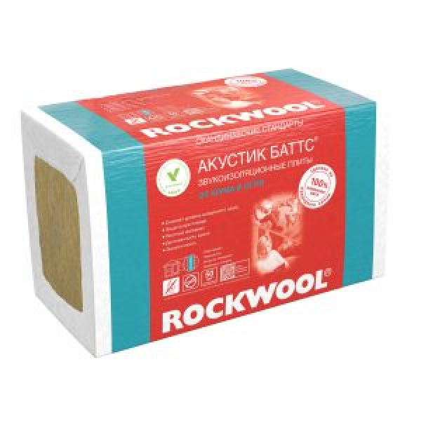 ROCKWOOL АКУСТИК БАТТС – звукопоглощающие плиты из каменной ваты. Звукоизоляция перегородок