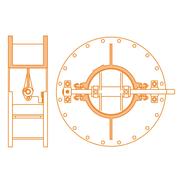 Throttle valves DG for regulating air flow in the pipeline