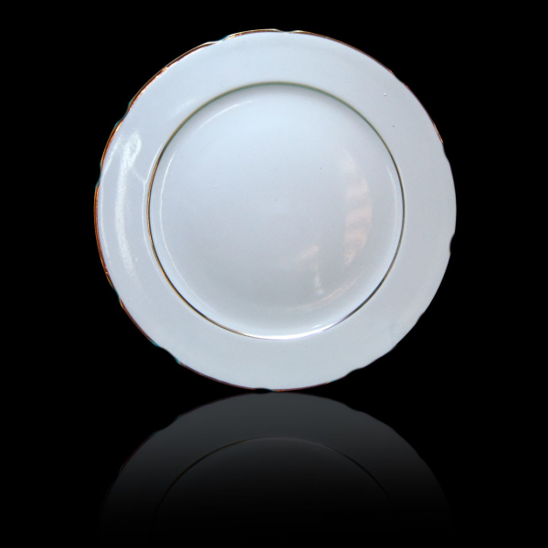 White porcelain plates with gilding diameter 152 mm - Porcelain tableware