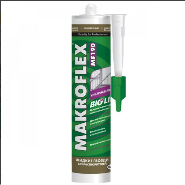 Клей монтажный MAKROFLEX MF 190 BIO LINE Ультрасильный 250г, 280г(прозрачный), 400г