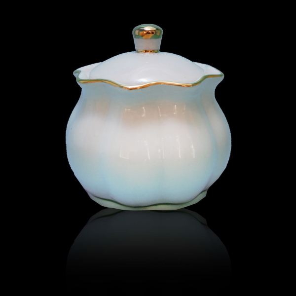 Sugar bowl white with gilding - Porcelain tableware
