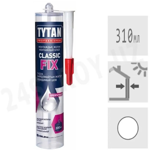 Клей монтажный Tytan Classic Fix прозрачный, 310 мл