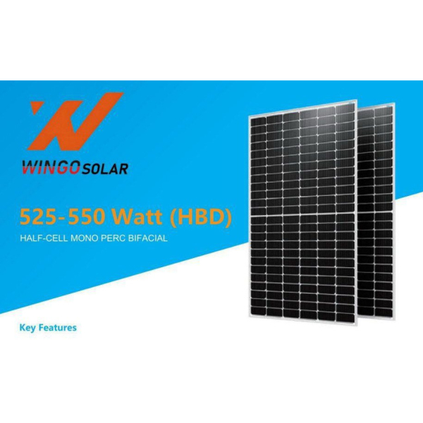 WingoSolar 550w ikki yuzli quyosh panellari