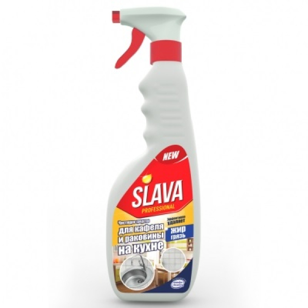 Lavabolar, plitkalar, shisha keramika, emal va boshqa oshxona yuzalarini tozalash uchun SLAVA tozalash vositasi