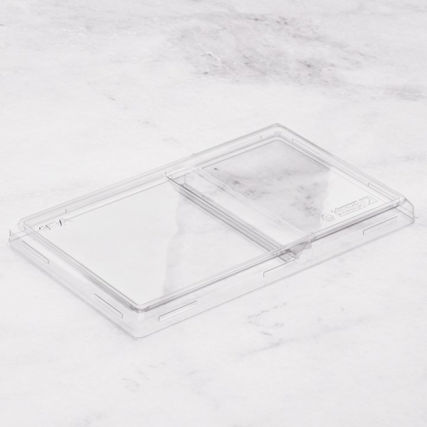 PET 透明盖 ONECLICK 800 毫升扁平 2 部分 - 外卖食品一次性包装