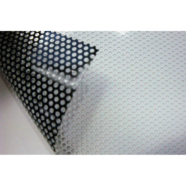 Perforated self-adhesive film one way vision
