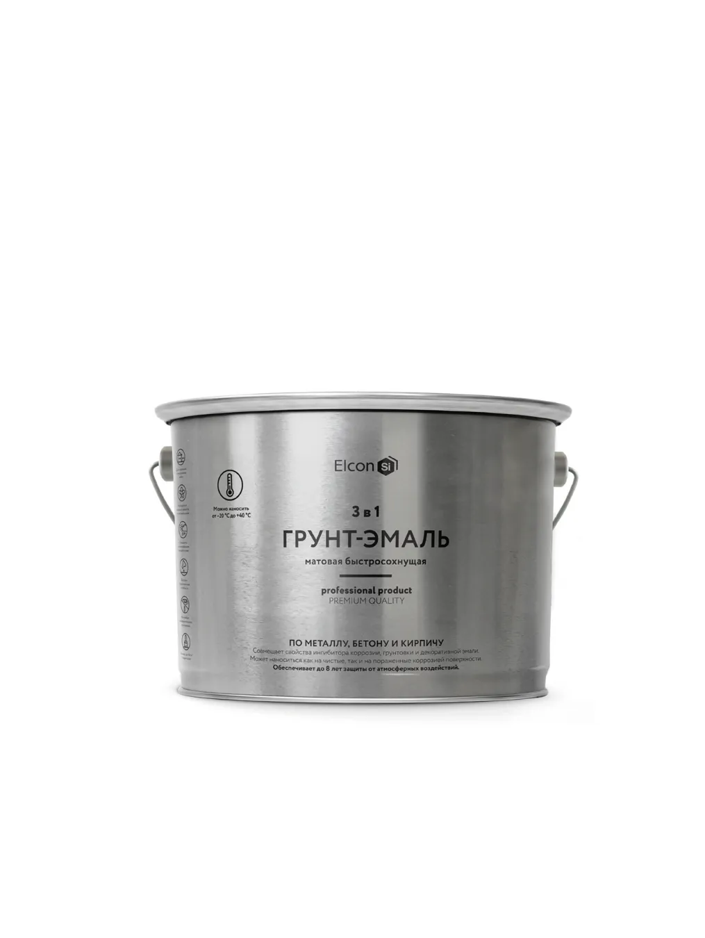 Primer-enamel on rust Elcon 3 in 1, white (RAL 9003), matte, 10 kg
