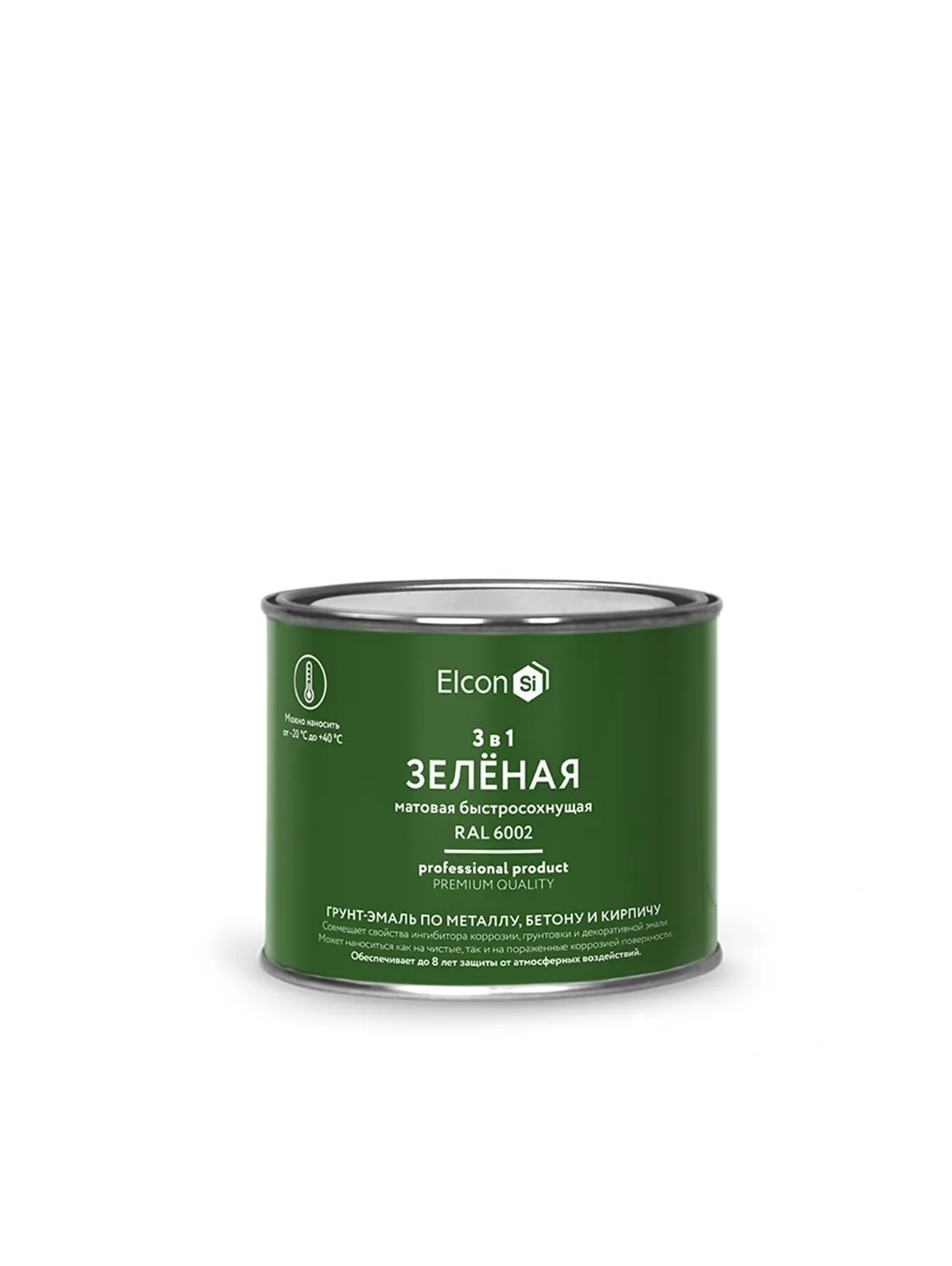 Primer-enamel on rust Elcon 3 in 1, green, matte, 0.4 kg