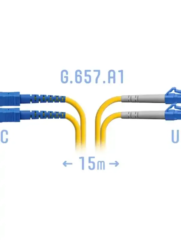 光纤跳线 LC/UPC 单模双工,15 米