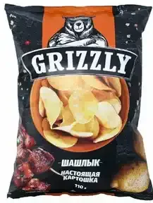GRIZZLY Chips with shashlik flavor (Flow pack, 60 g)