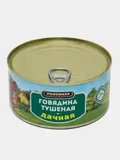 FOODMAX "Dachnaya" qovurilgan mol go'shti, 325 g (qalay konserva)