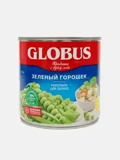 GLOBUS green peas, 400 g (tin can)