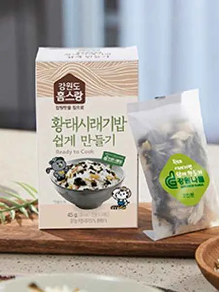 米饭拌料：明太鱼和蔬菜 - 45克干明太鱼和萝卜菜（시래기）