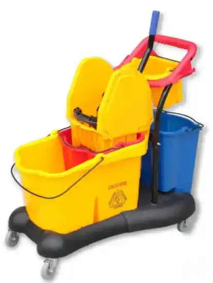 Cleaning carts in a set