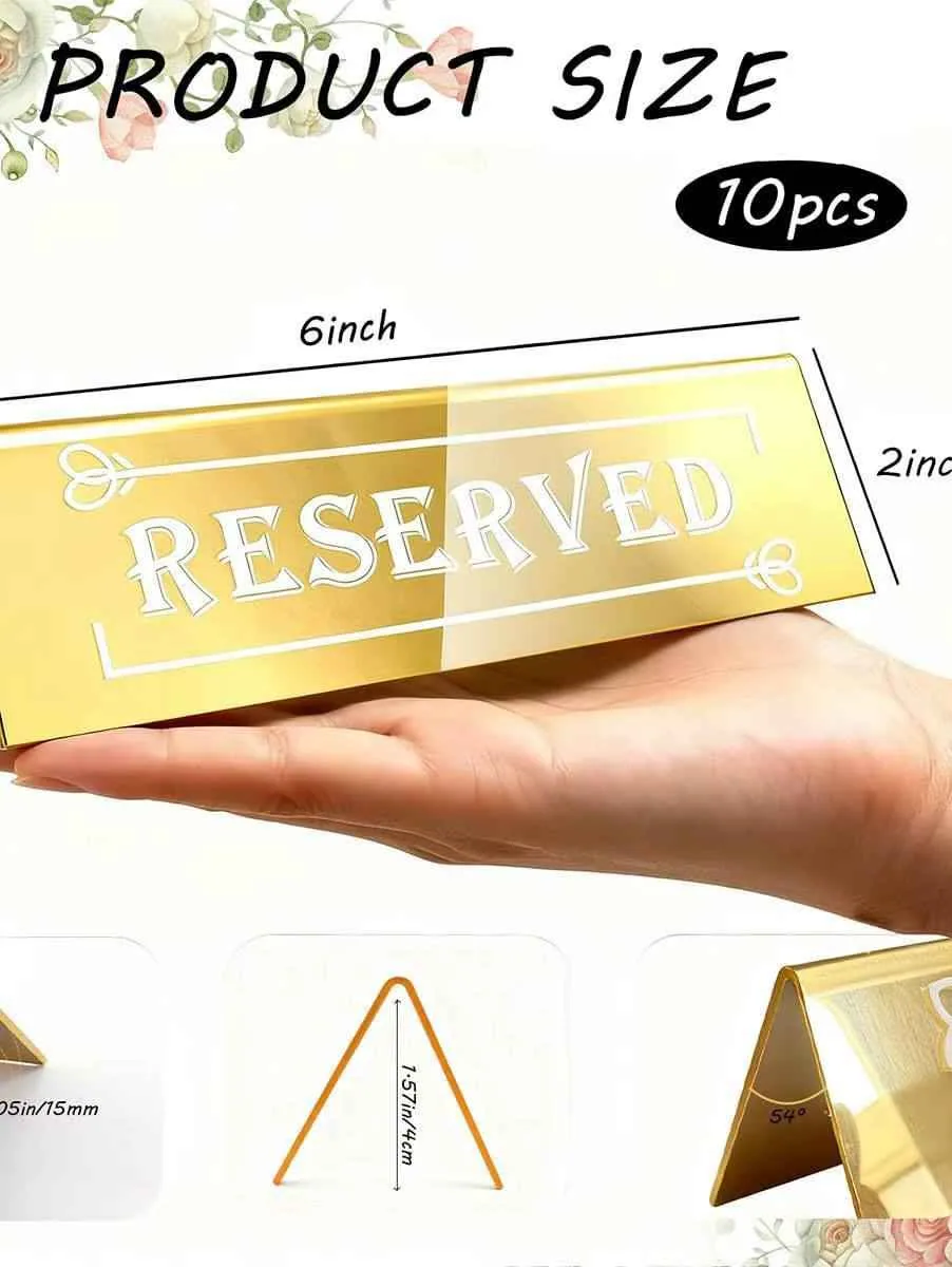 Gold “Reserved” Table Sign for Restaurants and Events — photo 2