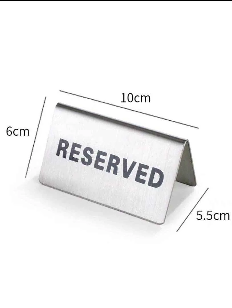 餐桌预留牌 Reserved, 折叠式, 10×6 厘米, 适用于餐厅和咖啡馆