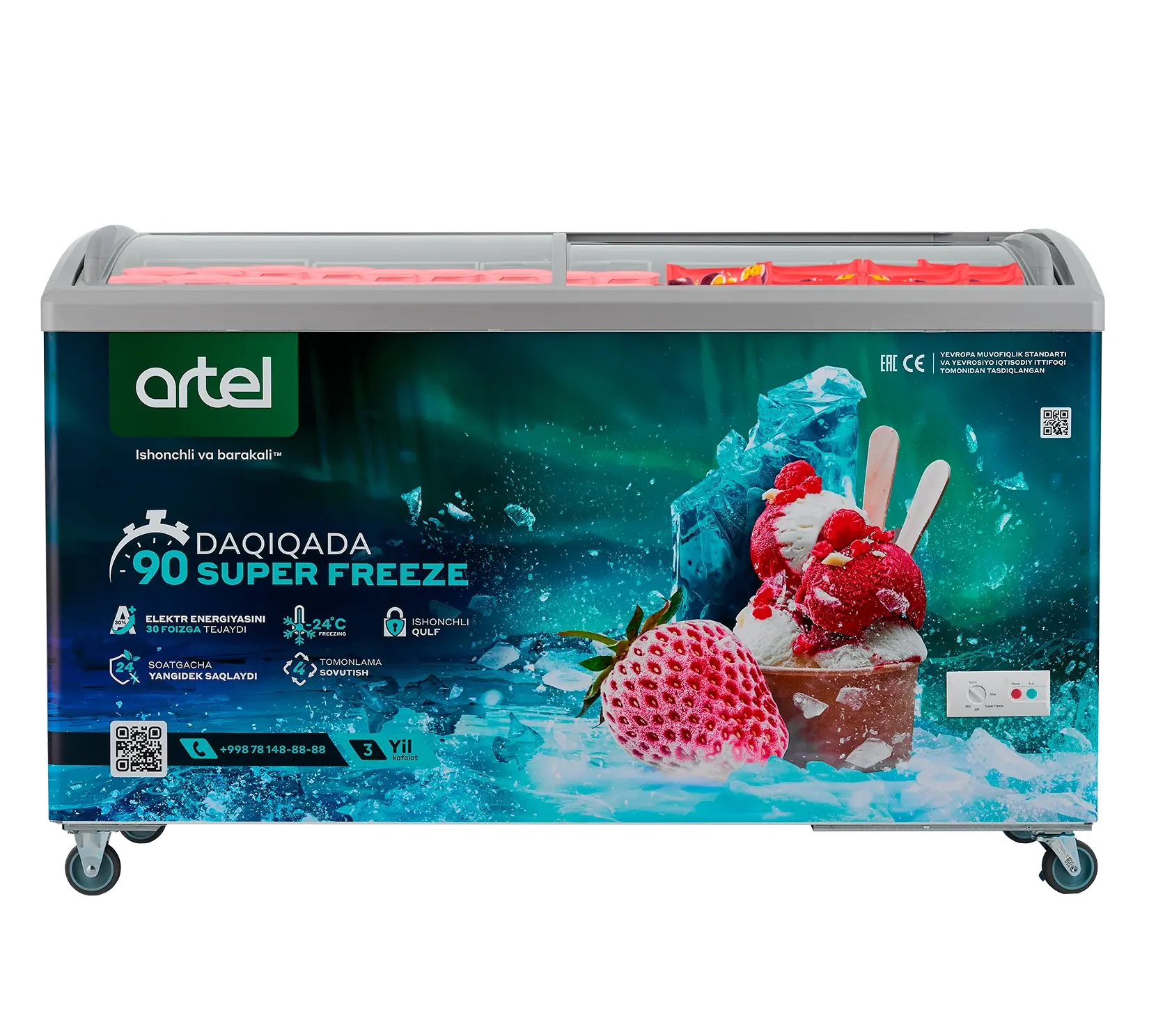 Ko'krak qafasidagi muzlatgich Artel AFA480 400 l
