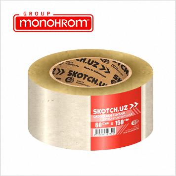 带粘性层的聚合物包装胶带 Skotch.uz. PE 6.0 厘米 * 150 米