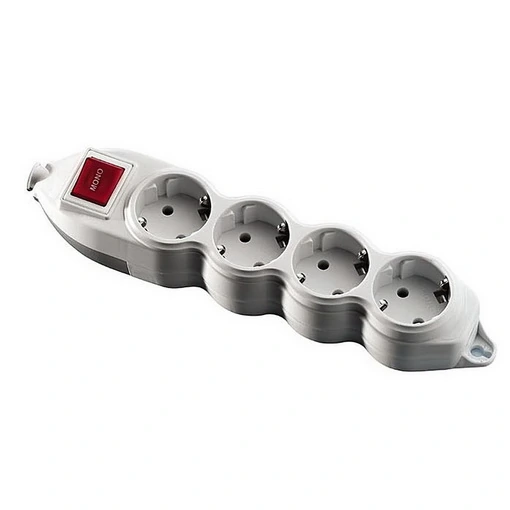 Block 4 sockets with grounding with switch 150-011000-410