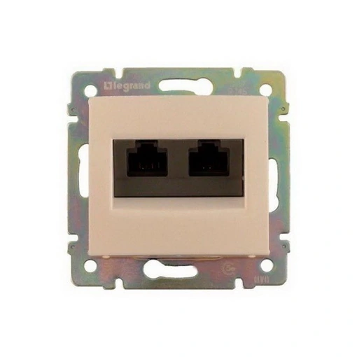 Legrand-Valena-信息插座-RJ45-6类-FTP-2个输出-螺丝固定-象牙白