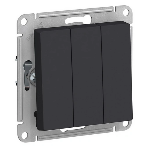 Schneider Atlasdesign-Switch 3-Key, Without Frame, Carbon