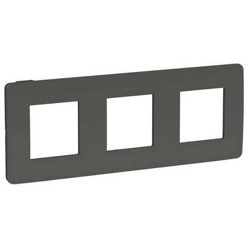 Schneider Unica Studio 3-Gang Frame, Smoke Gray/Anthracite