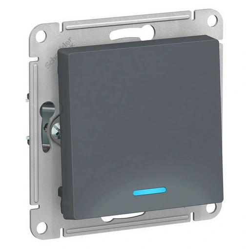 Schneider Atlasdesign-Switch 1-Key, With Backlight, Without Frame, Slate